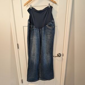 Indigo blue maternity jeans 1X plus